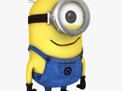 Minion Stuart and  Dave Low-poly 3D model