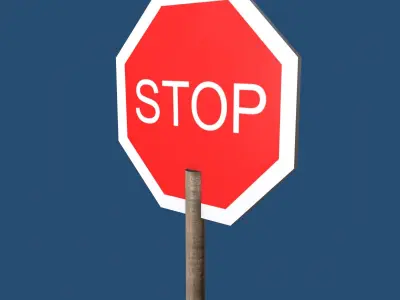 Stop sign  Free low-poly 3D model