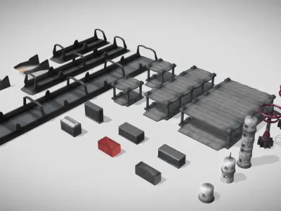 Industrial Exterior MUD Low-poly 3D model