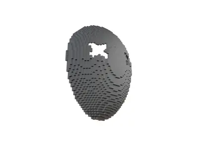 Voxel Cross Mask v1 002 Low-poly 3D model