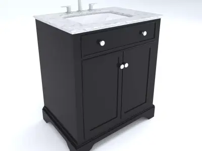 Vanity-002B bathroom vanity with marble top 3D model