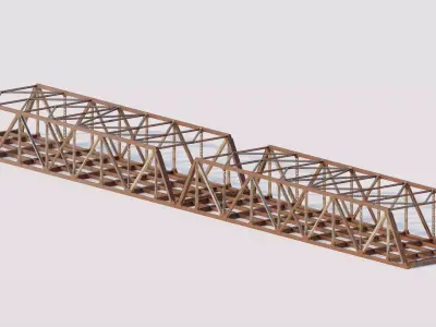 Structural engineering of Metal bridge structure 3D model 2