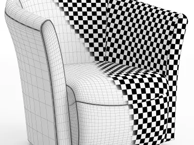 Rocket Rivera Red and blue Swivel Accent Chair Low-poly 3D model