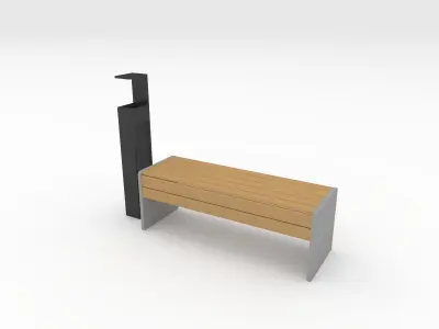 Bench Park 24 Low-poly 3D model