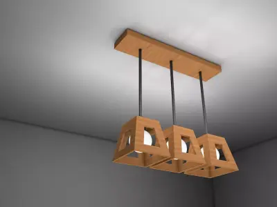Wooden Chandelier 3D model order