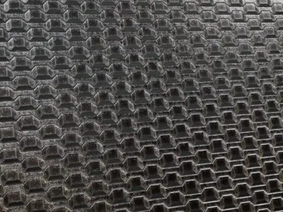 Dirty Black Metal Grill PBR Seamless Texture