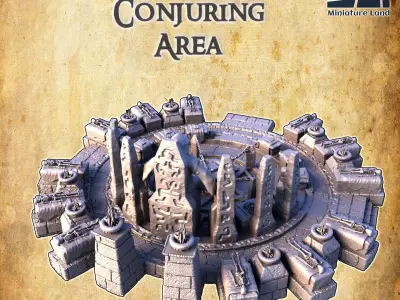 Necromancer Conjuring Area Tabletop Terrain 28 MM 3D print model