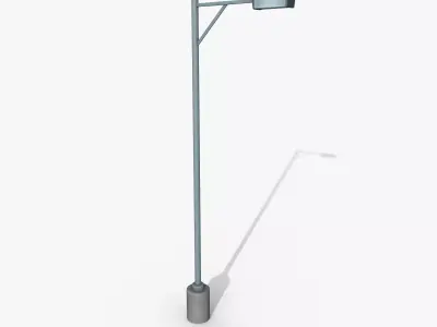 Retro Light Pole Game Ready Low-poly 3D model