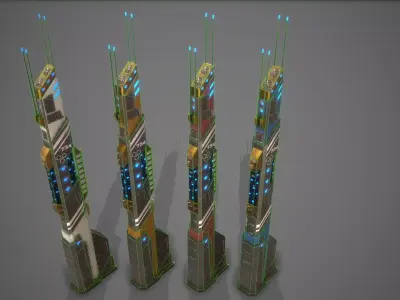 Sci-Fi Building-14 Low-poly 3D model