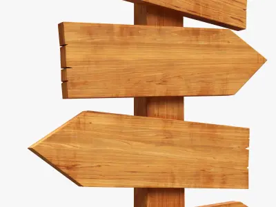 Signboards wooden 02 3D model