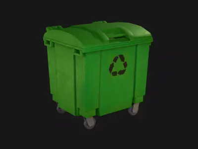 Plastic container for garbage Low-poly 3D model