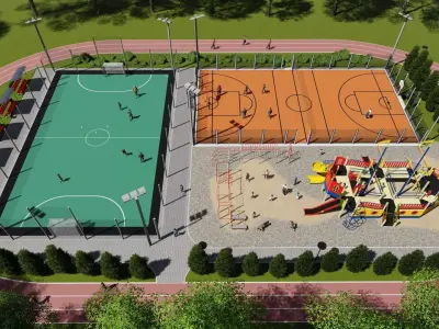 3D model of a sports ground 3D model