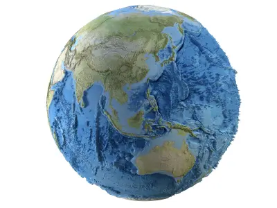 Earth Geographic Globe Low-poly 3D model
