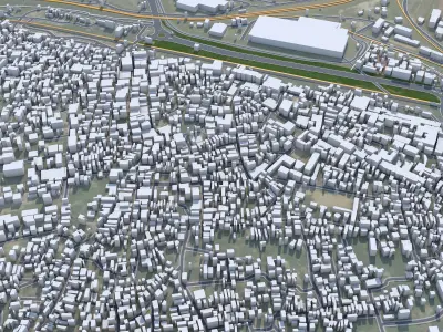 Jamshedpur Jharkhand India 30km AI Low-poly 3D model