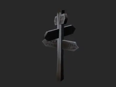 Winter Forest Low-poly 3D model