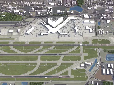 Seattle - Tacoma Airport Low-poly 3D model