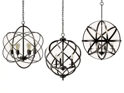 Three Chandelier Orb 01 3D model