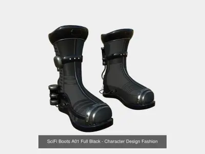 10 SciFi Boots A Collection - Character Design Fashion 3D Model Pack