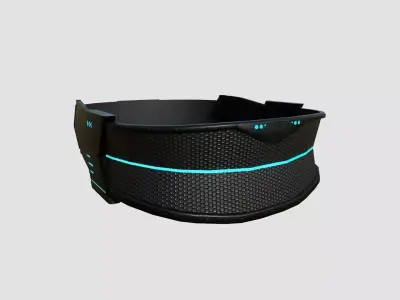 SciFi Glasses C05 Black Grid - Character Design Fashion Low-poly 3D model