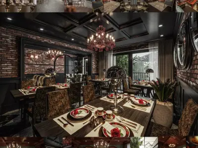 Vintage Classic Restaurant 3D model