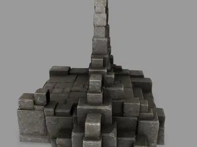 gate 9 stone arch Low-poly 3D model