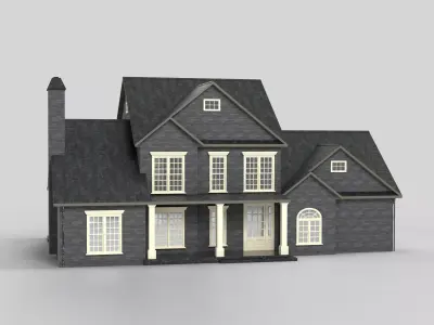 British House Design 15T1  Low-poly 3D model