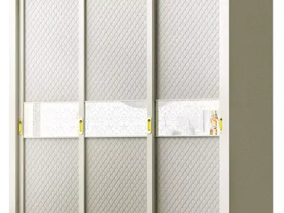 Wardrobe 3d model sliding closet doors ikea Low-poly 3D model