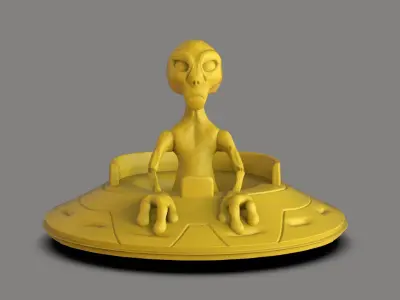Alien and Ufo Phone holder 3D print model
