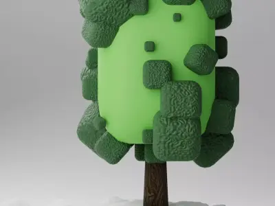 tree with snowy floor 4 Free low-poly 3D model