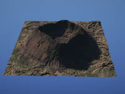Landscape Environment Volcano Snow 17 Low-poly 3D model