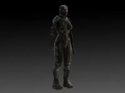 Crysis Nanosuit Female Version3D Model High-Quality Rigged Low-poly 3D model