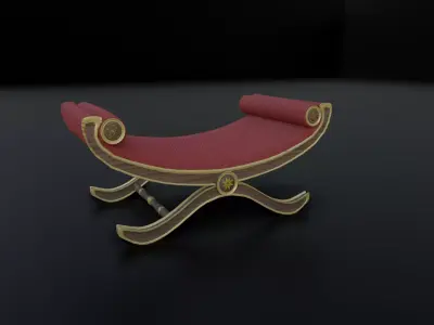 Window Seat Low-poly 3D model