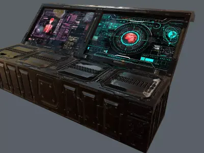 Scifi Modular Screen -Medical Computer  Videogame-Unity-PRB-glFT Low-poly 3D model