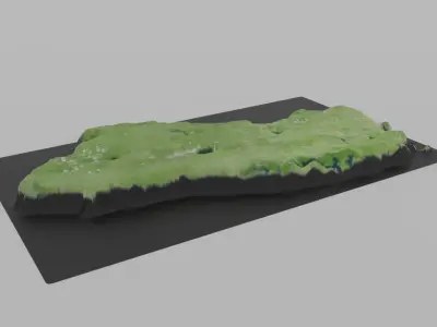 El Salvador Map Country Low-poly 3D model