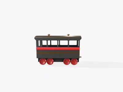 Toy Train Coach Low-poly 3D model