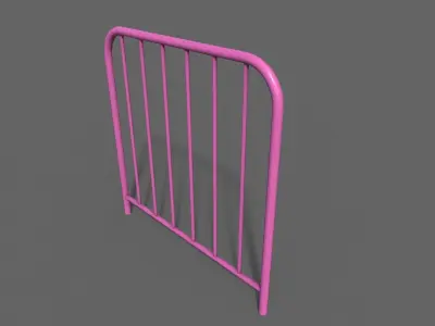PBR Pedestrian Guard Rail Pink V2 Low-poly 3D model