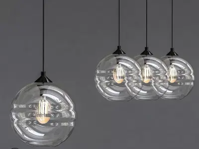 Blown Glass Clear Band Pendant 3D model purchase