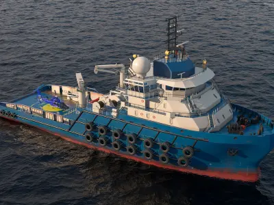  Ocean Support Vessel with Helicopter 