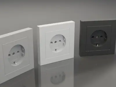 Plug Socket Europe Low-poly 3D model