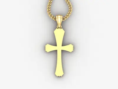 Light Gold 18K Cross Pendant 1CP036 3D print model