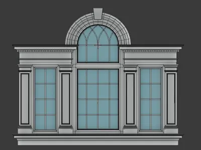 Palladian Window - Venetian window Low-poly 3D model