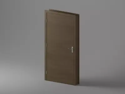 Single Door - Plain design - 12 Handles - Revit 2020 3D model