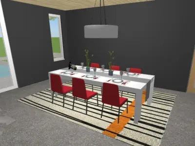 Modern Mansion Fully furnished and Textured  Low-poly 3D model