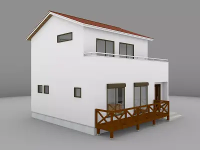 House model for background 09 Low-poly 3D model