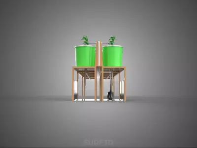 DIY DUTCH BUCKET HYDROPONIC SYSTEM SETUP GREENHOUSE BATO GARDEN 3D model