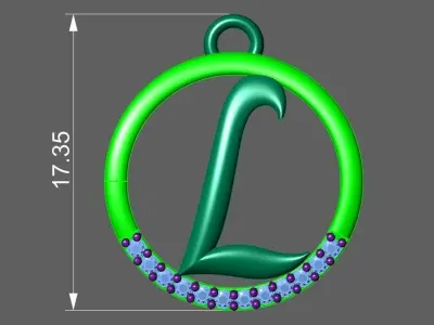Initial Letter Pendant L 3D print model