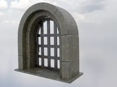 Medieval Metal Door Low-poly 3D model