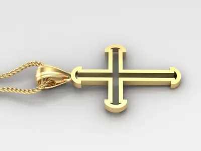 High Cross Pendant Light Gold 18K 4CP018 3D print model
