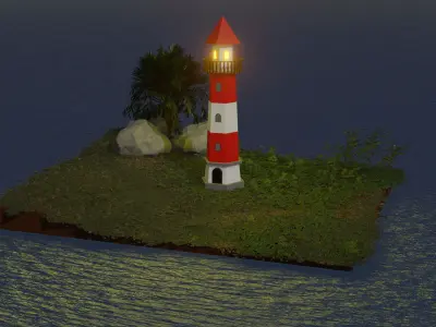 lighthouse Free low-poly 3D model
