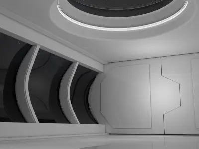 Sci Fi Room Low-poly 3D model 7
